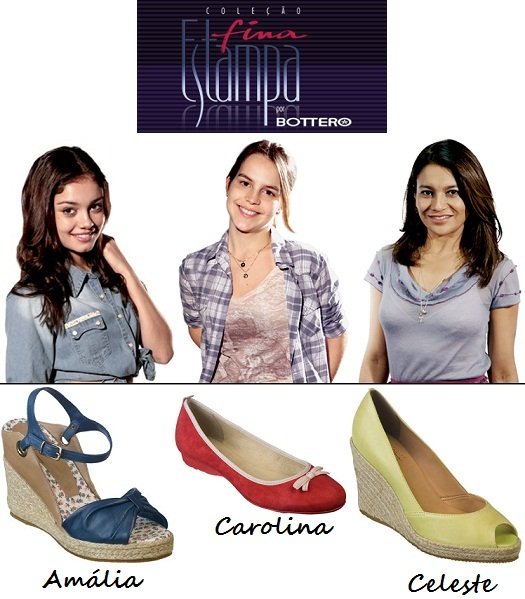 Sapatos da novela "Fina Estampa": Amália, Carolina e Celeste