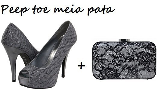 Peep toe festas Sapato festa: peep toe meia pata