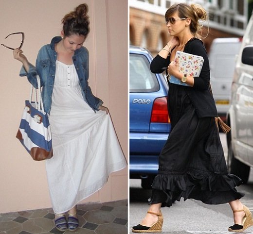 Espadrille combinados com vestido longo! Pés para inspirar: espadrille + vestido longo