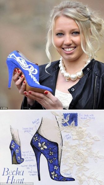 Um sapato para a Duquesa de Cambridge, Kate Middleton O sapato desenhado para Kate Middleton