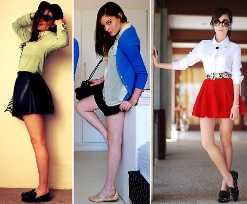 Dicas da moda sapatos: sapato slipper + saia