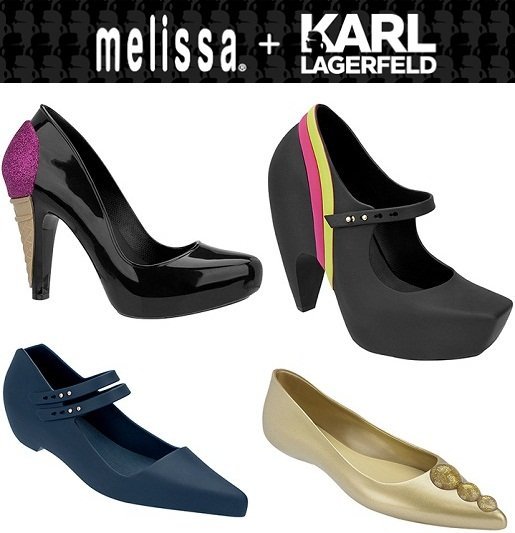 Sapatos da coleção Melissa + Karl Lagerfeld