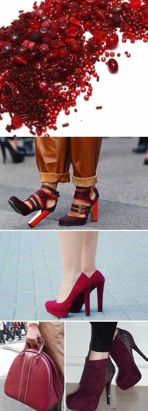 Sapato de cor borgonha - cor do inverno