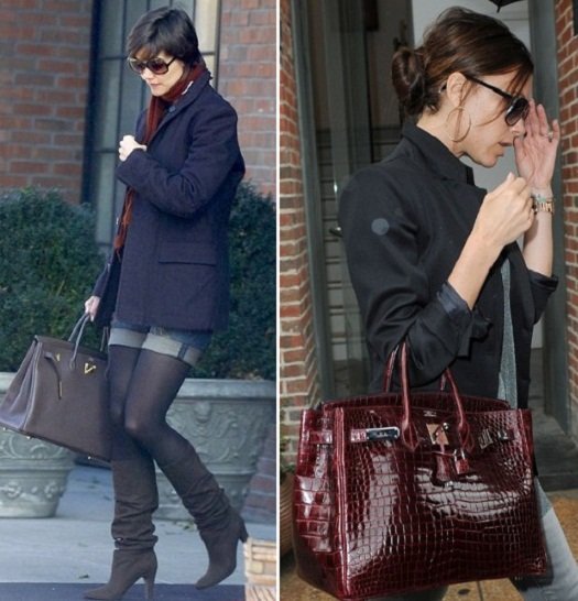 Celebridades com Birkin: Katie Holmes e Victoria Beckham