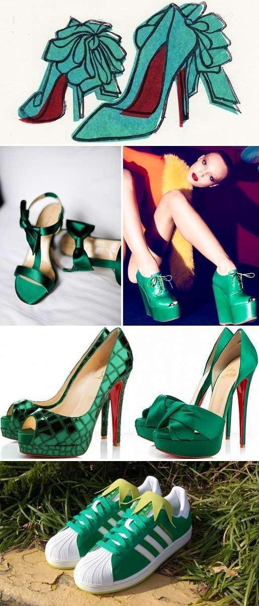 Moda 2013 bolsas e sapatos cor verde