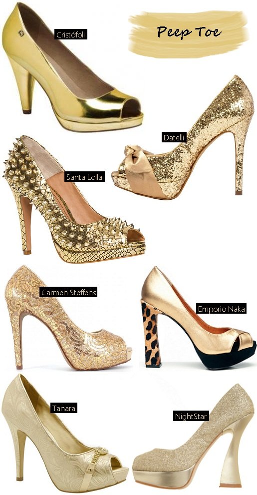 Como usar sapato dourado