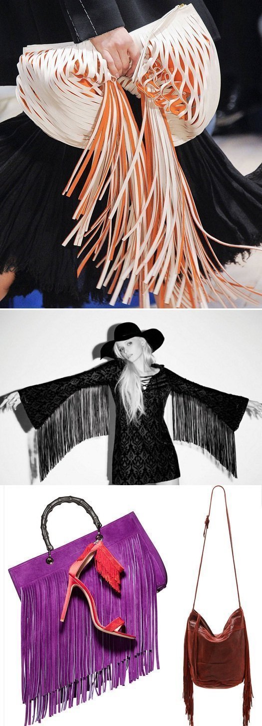 Moda 2014-2015 - sapatos com franjas e bolsas com franjas